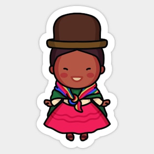 Cute Traditional Bolivian Woman Sticker